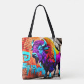 Bison graffiti-Tas Tote Bag (Achterkant)