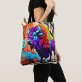 Bison graffiti-Tas Tote Bag (Dichtbij)