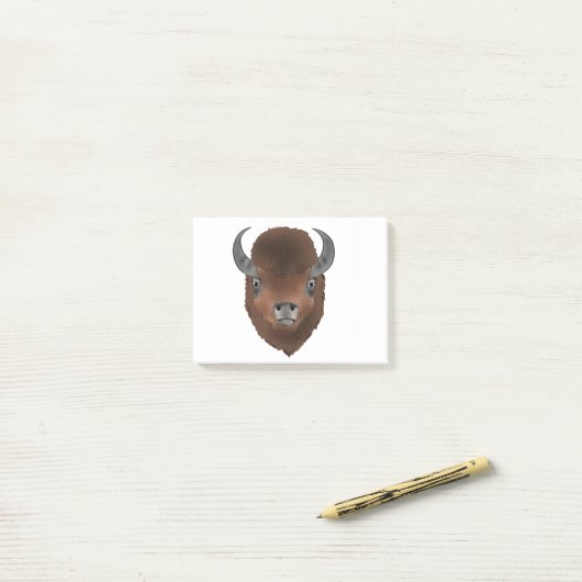 Bison head buffalo wild animal art post-it® notes (Op bureau)