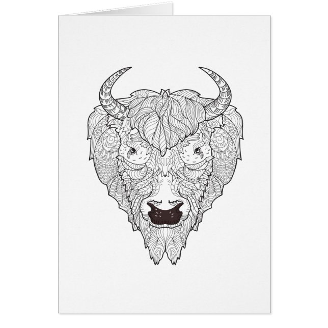 Bison Head Doodle (Voorkant)