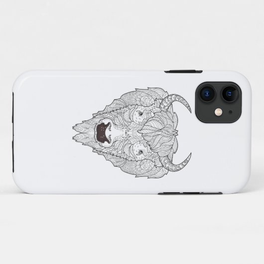Bison Head Doodle Case-Mate iPhone Case (Achterkant (horizontaal))