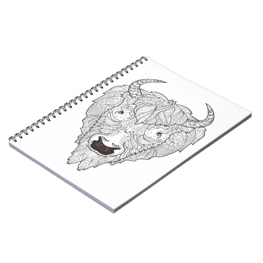 Bison Head Doodle Notitieboek (Linkerzijde)