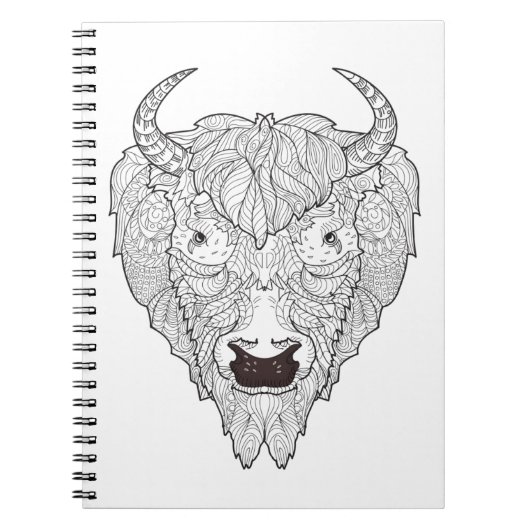 Bison Head Doodle Notitieboek (Voorkant)