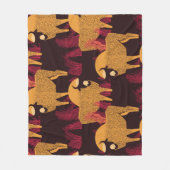 Bison High Grass: Veldpatroon. Fleece Deken (Voorkant)