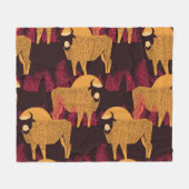 Bison High Grass: Veldpatroon. Fleece Deken (Voorkant (Horizontaal))