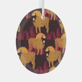 Bison High Grass: Veldpatroon. Glas Ornament (Voorkant Rechts)