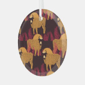 Bison High Grass: Veldpatroon. Glas Ornament (Voorkant links)