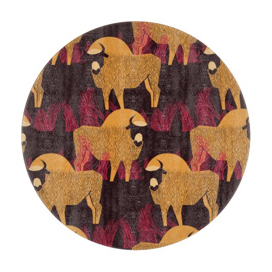 Bison High Grass: Veldpatroon. Snijplank (Voorkant)