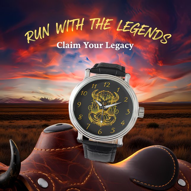 Bison houdt een pompoen in gedetailleerde illustra horloge (Creator heeft geüpload)