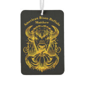 Bison houdt een pompoen in gedetailleerde illustra luchtverfrisser (Achterkant)