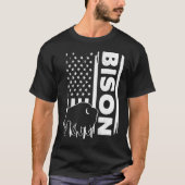 Bison hunting US flag graphic concept T-shirt (Voorkant)