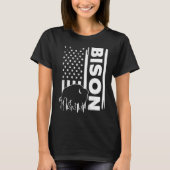Bison hunting US flag graphic concept T-shirt (Voorkant)