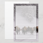Bison in de winter briefpapier (Voorkant / Achterkant)