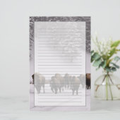 Bison in de winter briefpapier (Staand voorkant)