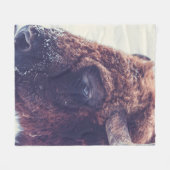 BISON IN DE WINTER FLEECE DEKEN (Voorkant (Horizontaal))