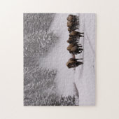Bison in de winter legpuzzel (Verticaal)
