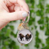 Bison in de winter sleutelhanger (Hand)