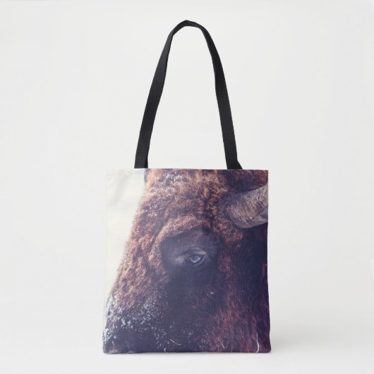 BISON IN DE WINTER TOTE BAG (Voorkant)