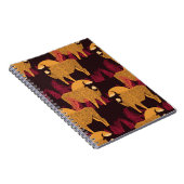 Bison in een veld met hoog gras, naadloos patroon notitieboek (Rechterzijde)