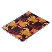 Bison in een veld met hoog gras, naadloos patroon notitieboek (Linkerzijde)