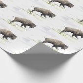 Bison in het storm van de winter cadeaupapier (Hoek)