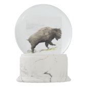 Bison in het storm van de winter sneeuwbol (Achterkant)