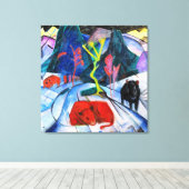Bison in Winter, schilderij van Franz Marc Canvas Afdruk (Insitu (Houten vloer))