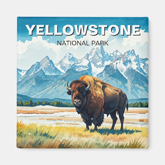Bison in Yellowstone National Park Magneet (Voorkant)