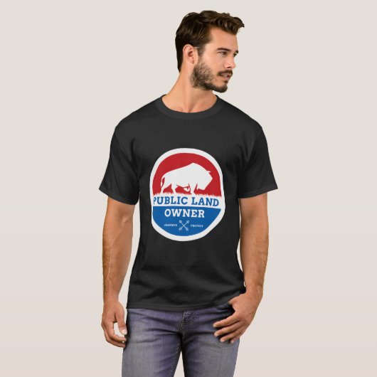 Bison-jacht buitenshuis in overheidseigendom t-shirt (Voorkant volledig)