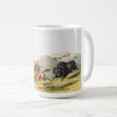 Bison jachtscène 1845 koffiemok (Voorkant rechts)