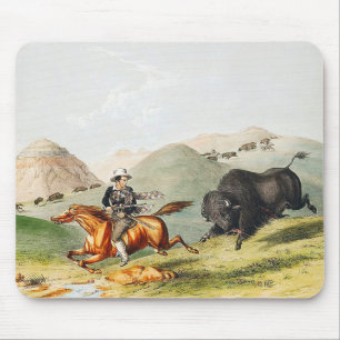 Bison jachtscène 1845 muismat