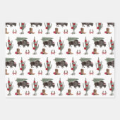 Bison kerstboom Ranch Western Geometric Inpakpapier Vel (Voorkant)
