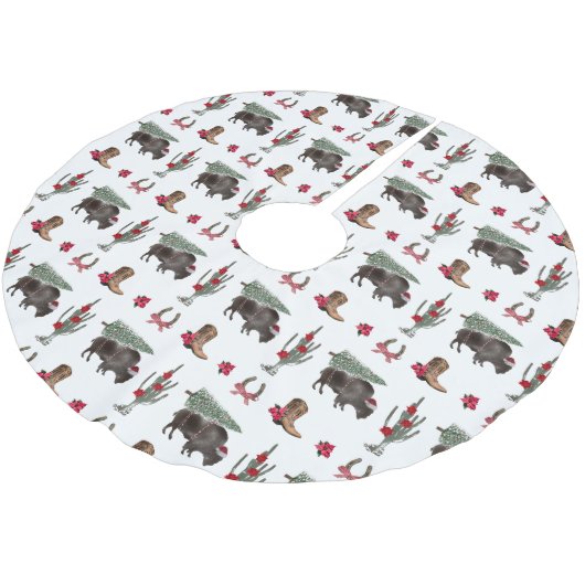 Bison kerstboom Ranch Wild West Kerstmis Kerstboom Rok (Gekanteld)