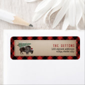 Bison kerstboom Santa Buffalo Rustic Pset Etiket (Insitu)