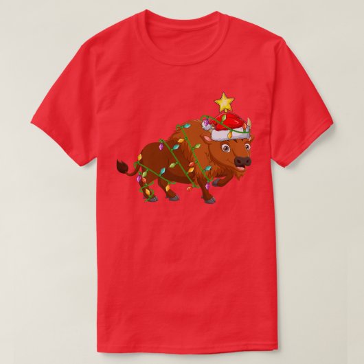 Bison Lighting Xmas - Bison-kerstboom T-shirt (Design voorkant)