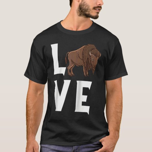 Bison Love Cow Buffalo National Park Western Wildl T-shirt (Voorkant)
