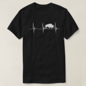 Bison Lover Heartbeat EKG Pulse Buffalo Wildlife A T-shirt (Design voorkant)