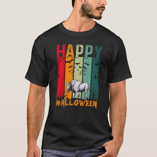 Bison Meisjes Jongens Retro Stijl Halloween Diner  T-shirt (Voorkant)