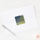 Bison met kalf in Yellowstone National Park Vierkante Sticker (Envelop)