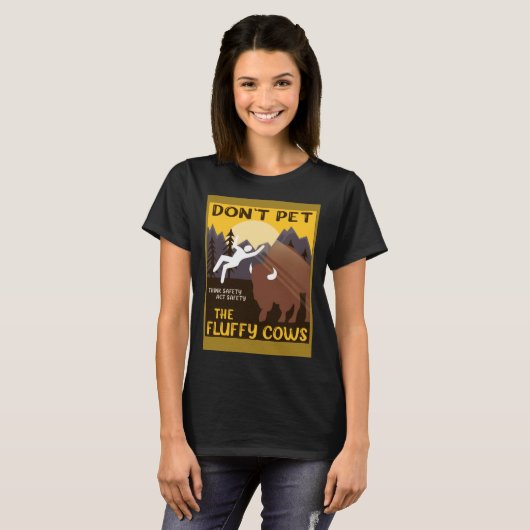 Bison Niet Pet De Fluffy Koeien Buffalo T-shirt (Voorkant volledig)