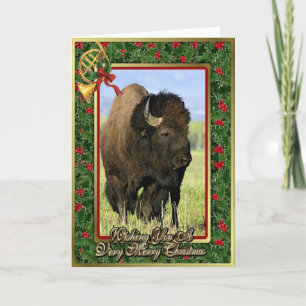 Bison Noord-American Animal Blank kerstkaart Feestdagen Kaart