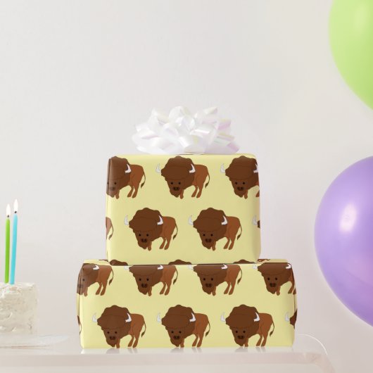 Bison Ontwerp Elke Achtergrondkleur Cadeaupapier (Feestgeschenken)
