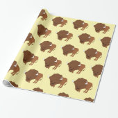 Bison Ontwerp Elke Achtergrondkleur Cadeaupapier (Uitgerold)