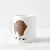 Bison ontwerp gepersonaliseerd koffiemok (Voorkant links)