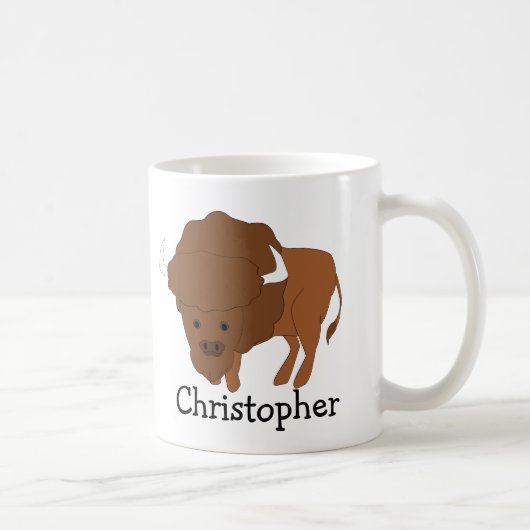Bison ontwerp gepersonaliseerd koffiemok (Rechts)