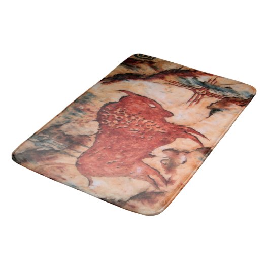 Bison Petroglyph Native American Bathmat Badmat (Gekanteld)