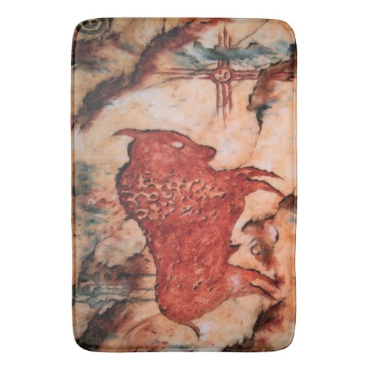 Bison Petroglyph Native American Bathmat Badmat (Voorkant Verticaal)