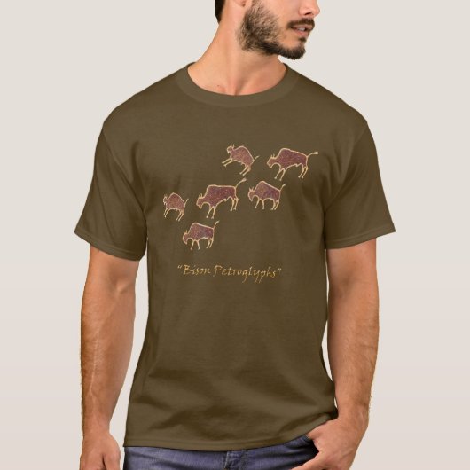 Bison Petroglyphs T-shirt (Voorkant)