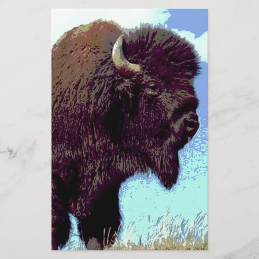 Bison Pop Art Briefpapier (Voorkant)