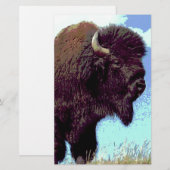 Bison Pop Art Briefpapier (Voorkant / Achterkant)